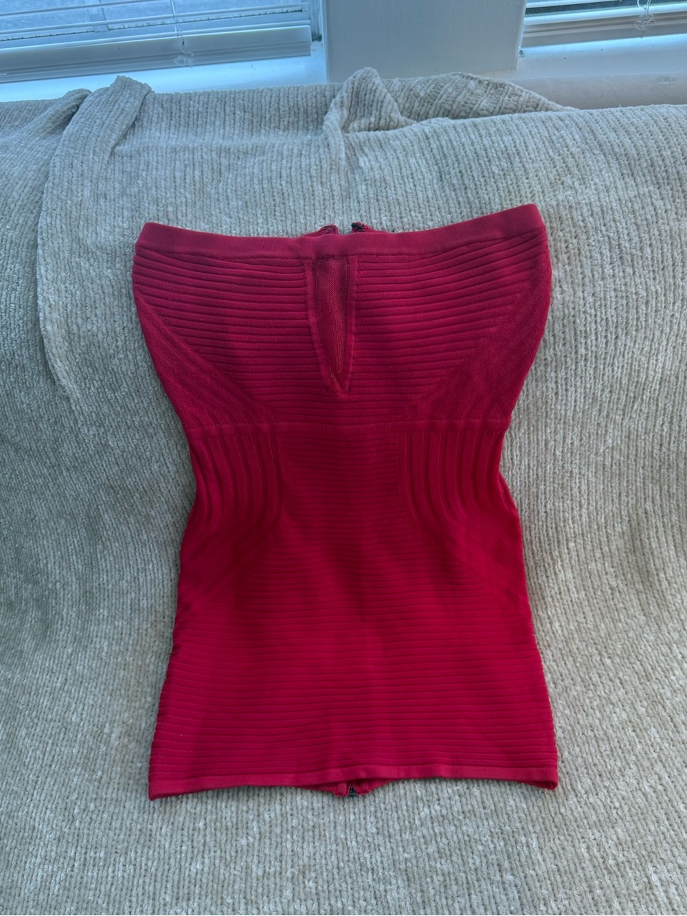 Vintage Strapless Red Bebe Dress